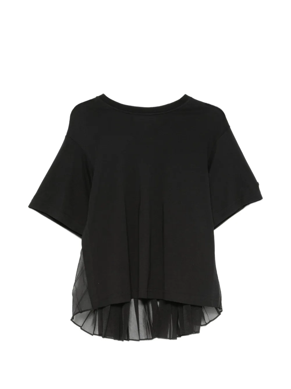 Sportmax T-shirt con inserto plissettato - Nero