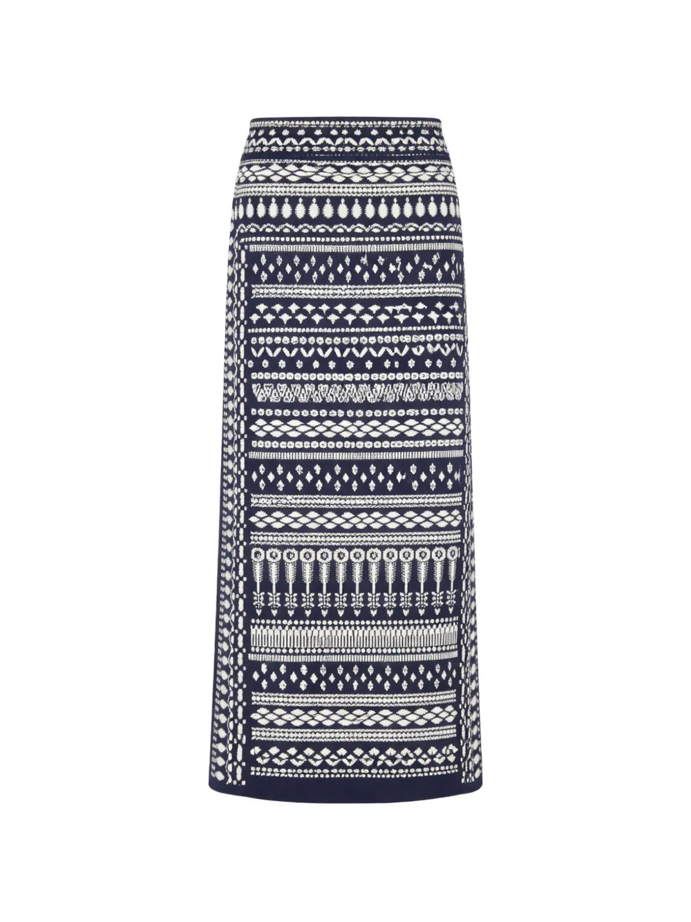Temperley London Tlalli knit patterned midi skirt - Blu
