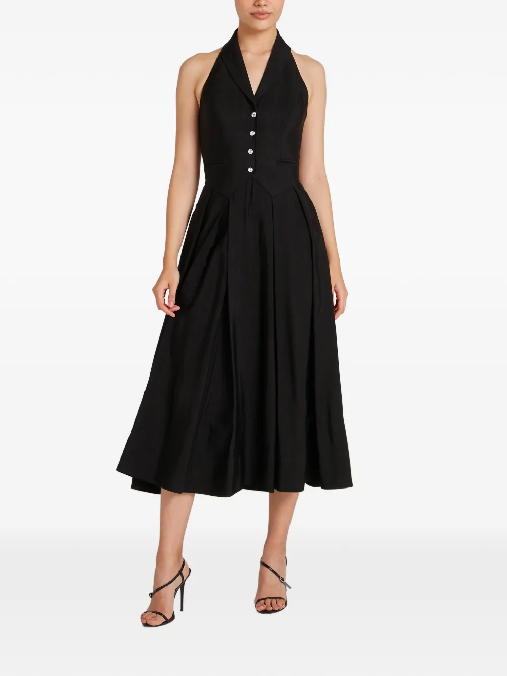  Temperley London Halter Button Dress - Black 