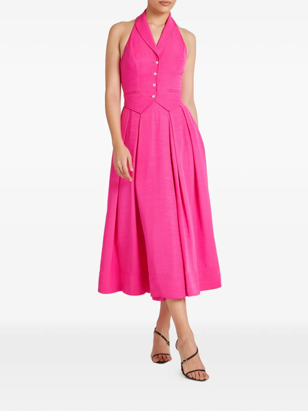 Halter Pleated Dress