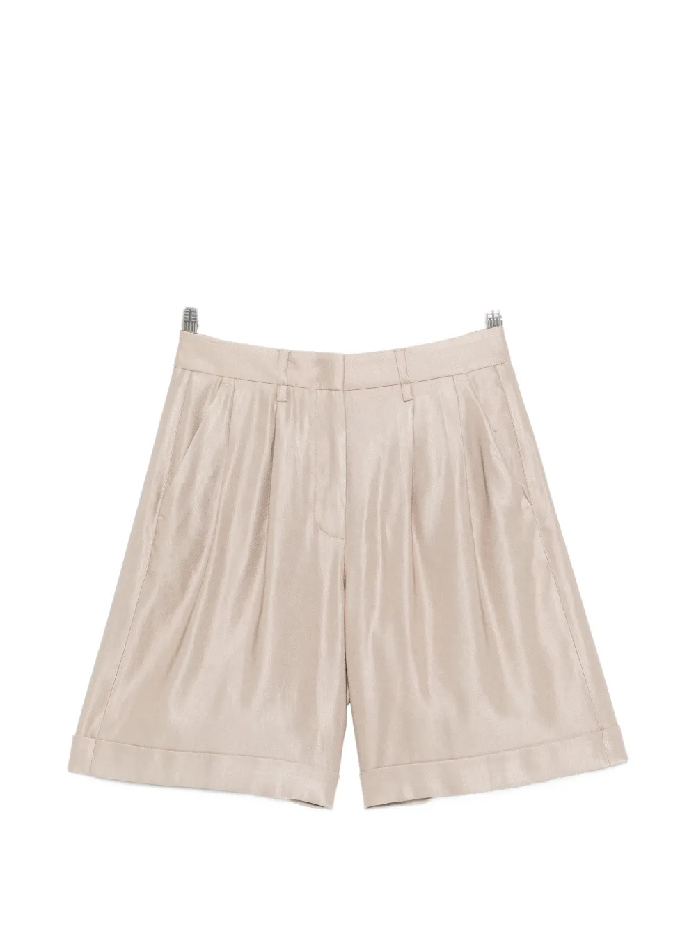 Peserico cuffed-hem pleated shorts - Toni neutri