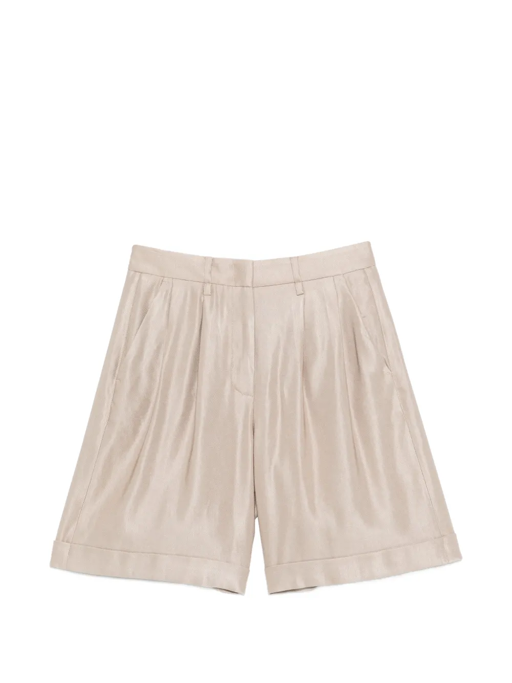 Peserico cuffed-hem pleated shorts - Toni neutri