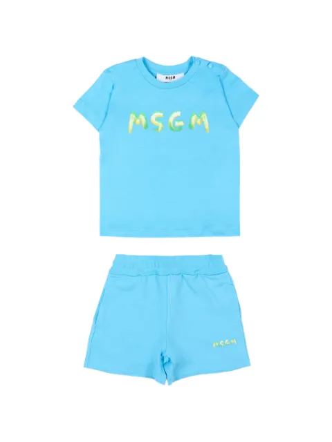 MSGM Kids logo-print T-shirt and shorts set