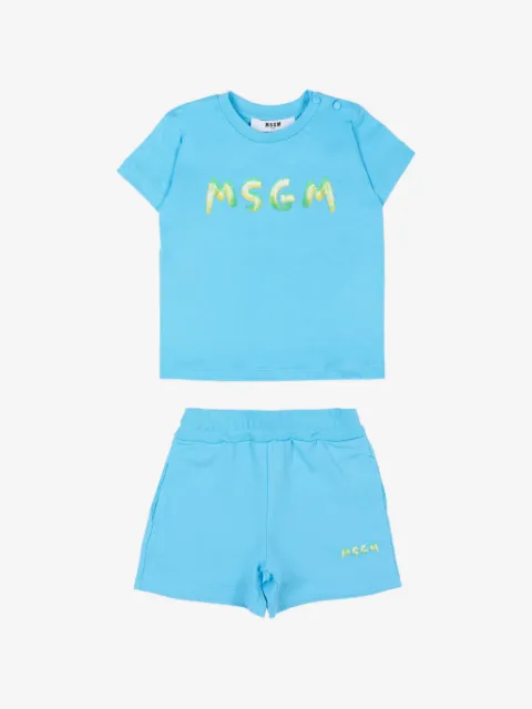 MSGM Kids logo-print T-shirt and shorts set