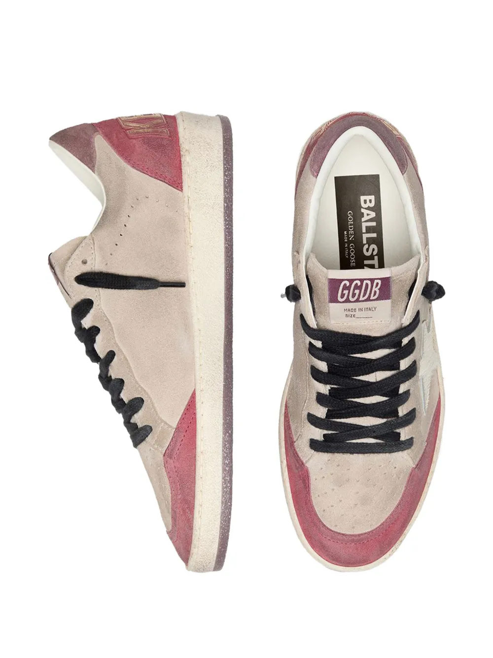 Golden Goose Suède sneakers met ster Beige