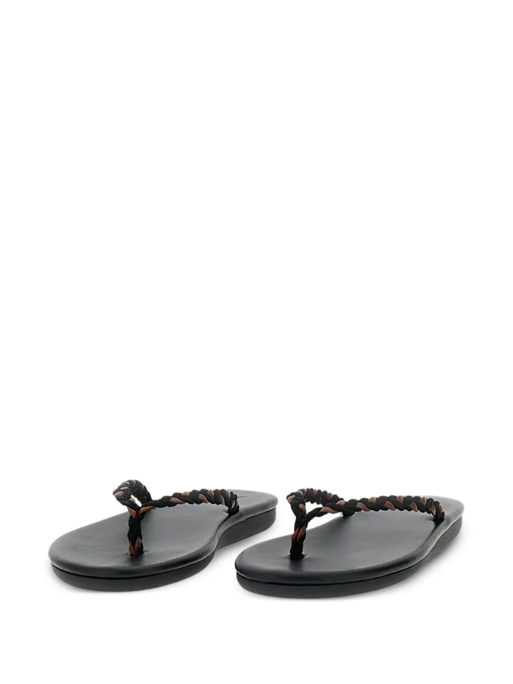 Ancient Greek Sandals Saionara gevlochten teenslippers Zwart