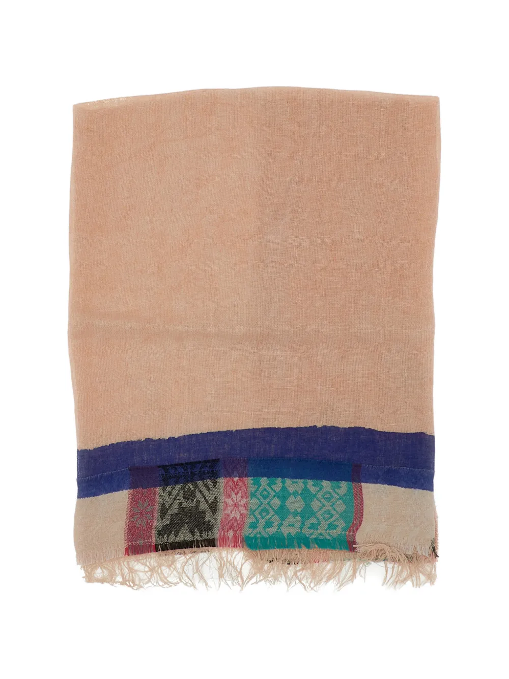 Exquisite J patterned frayed scarf - Toni neutri