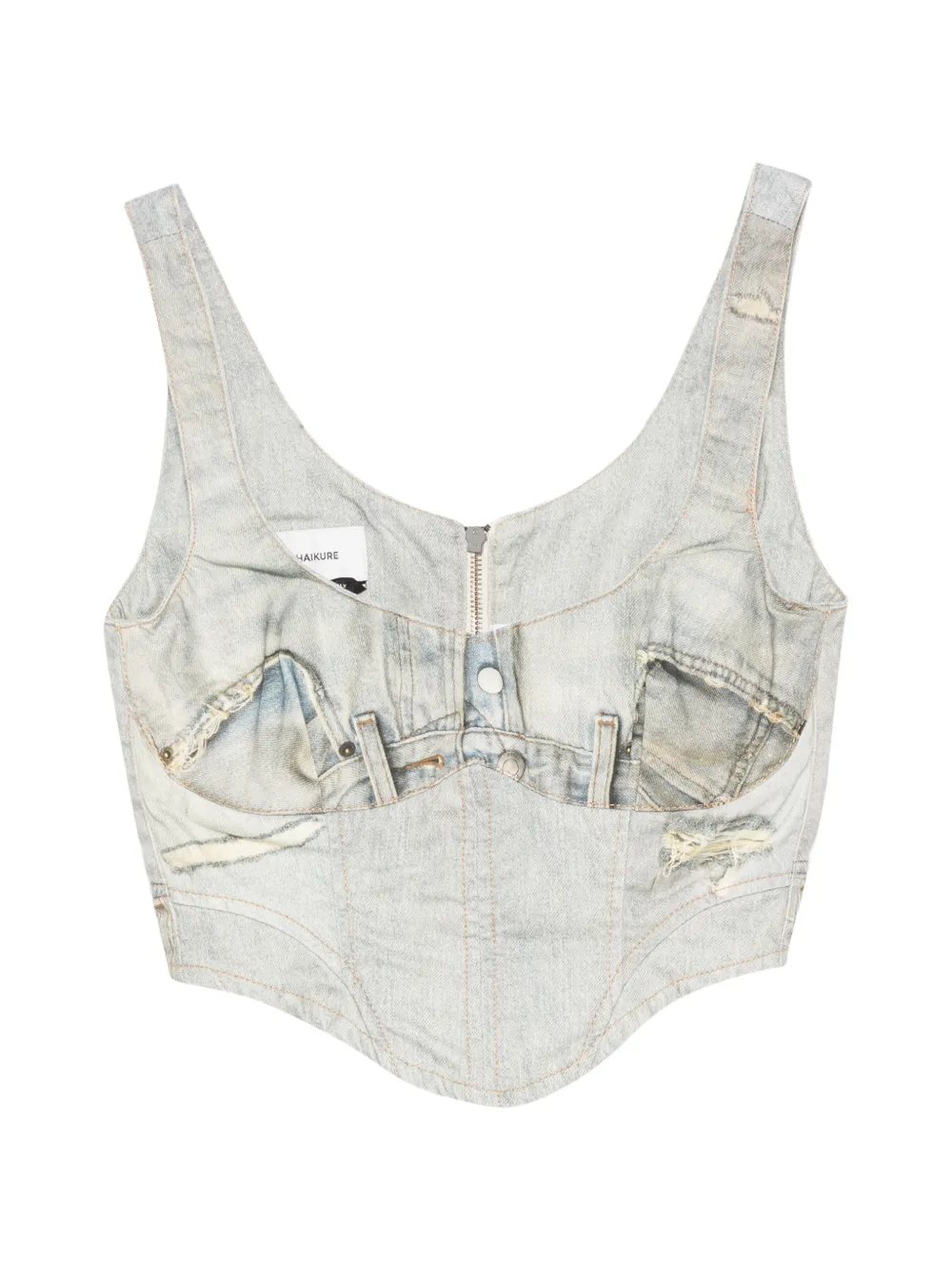 Haikure V-neck sleeveless top - Blu