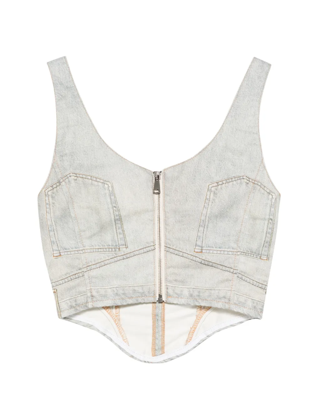  Haikure V-neck Sleeveless Top - Blue 