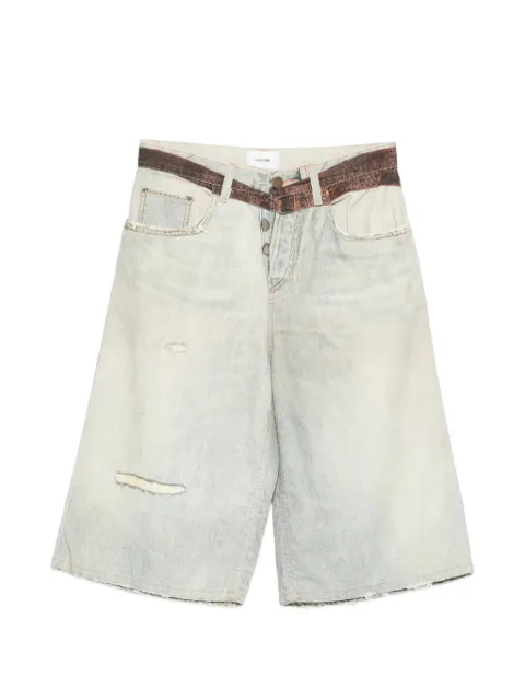 Haikure printed-belt shorts