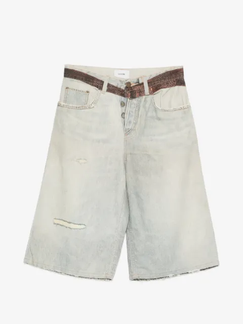 Haikure printed-belt shorts