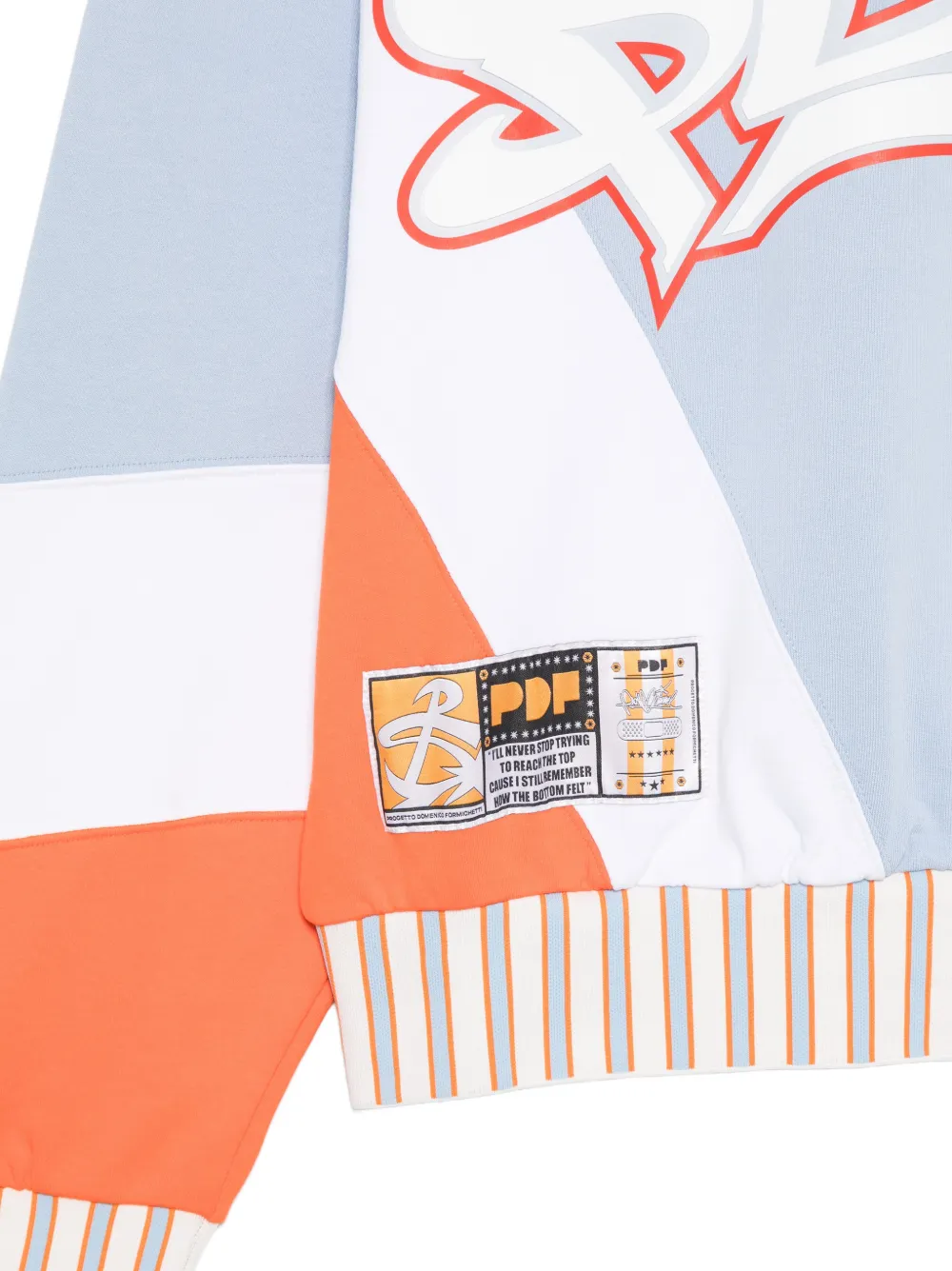  Pdf Graphic-print Colour-block Sweatshirt - Blue 