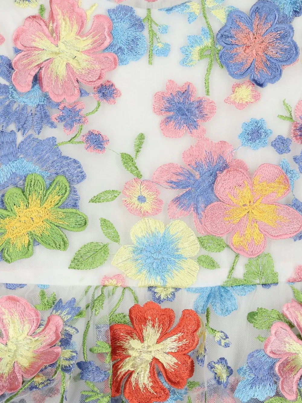 MARLO Jurk met geborduurde bloemen Wit