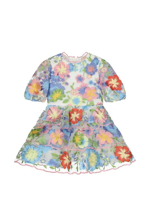 MARLO floral-embroidered dress