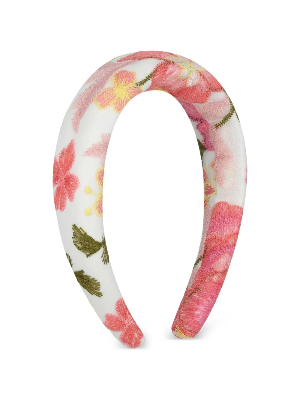 Marlo Kids' Floral-embroidered Headband In White