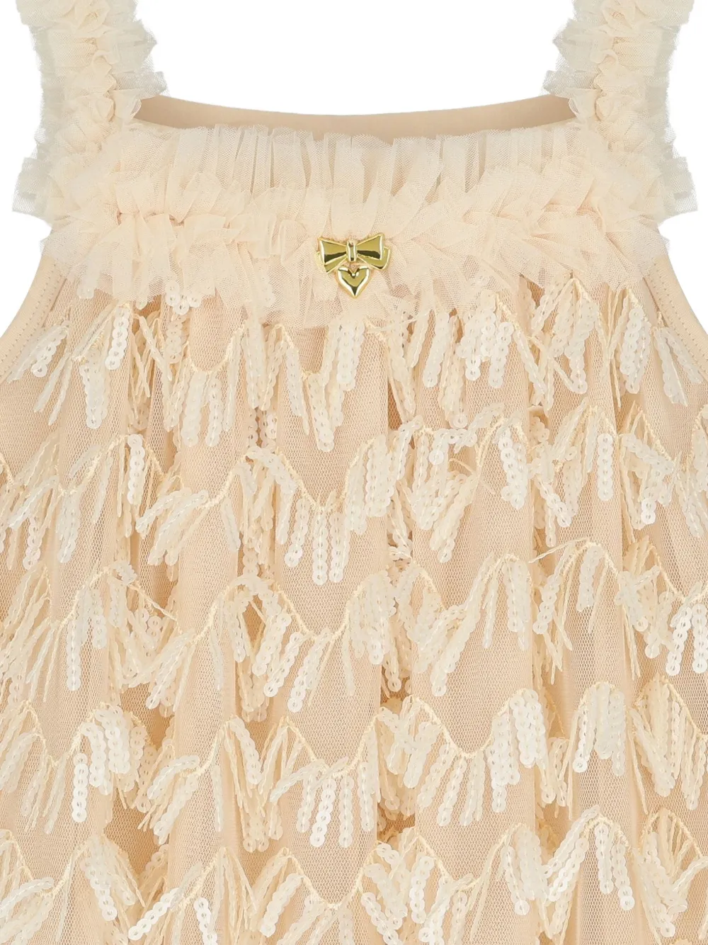 ANGEL'S FACE KIDS Alison jurk met pailletten en ruches Beige