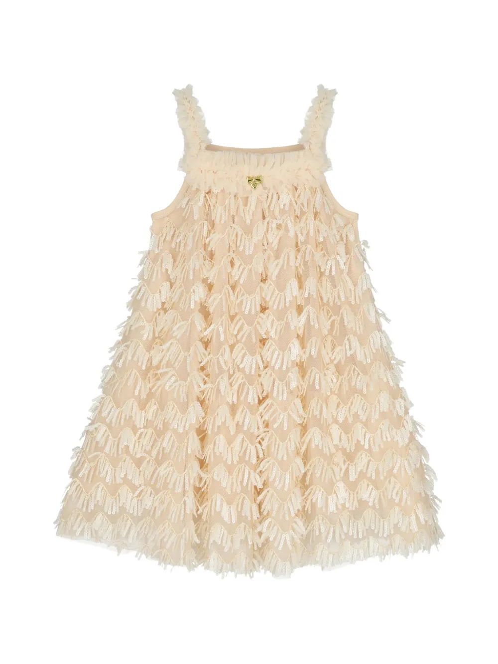 ANGEL'S FACE KIDS Alison ruffled sequin strappy dress - Toni neutri