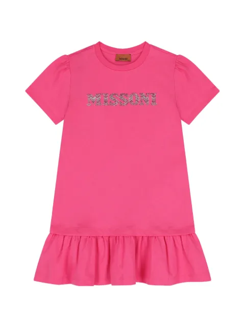 Missoni Kids vestido con dobladillo de volantes