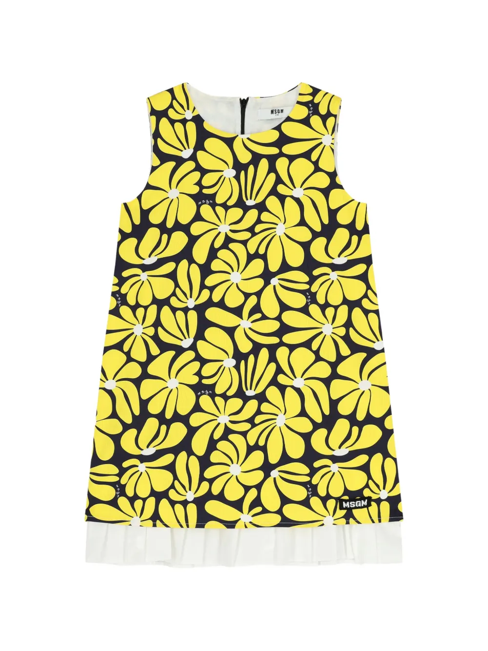 MSGM Kids Abito a fiori con ruches - Giallo