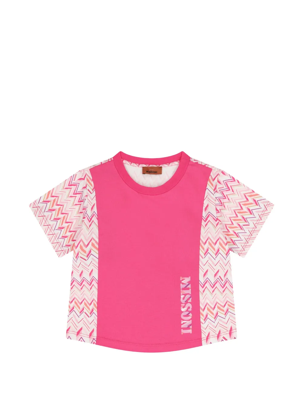 Missoni Kids zig-zag sleeve T-shirt - Rosa