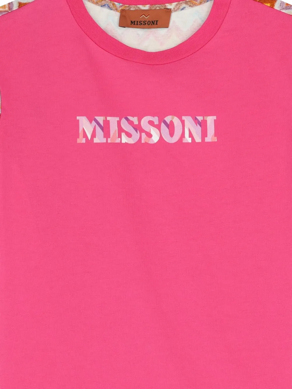 Missoni Kids Jurk met zigzag-patroon Roze