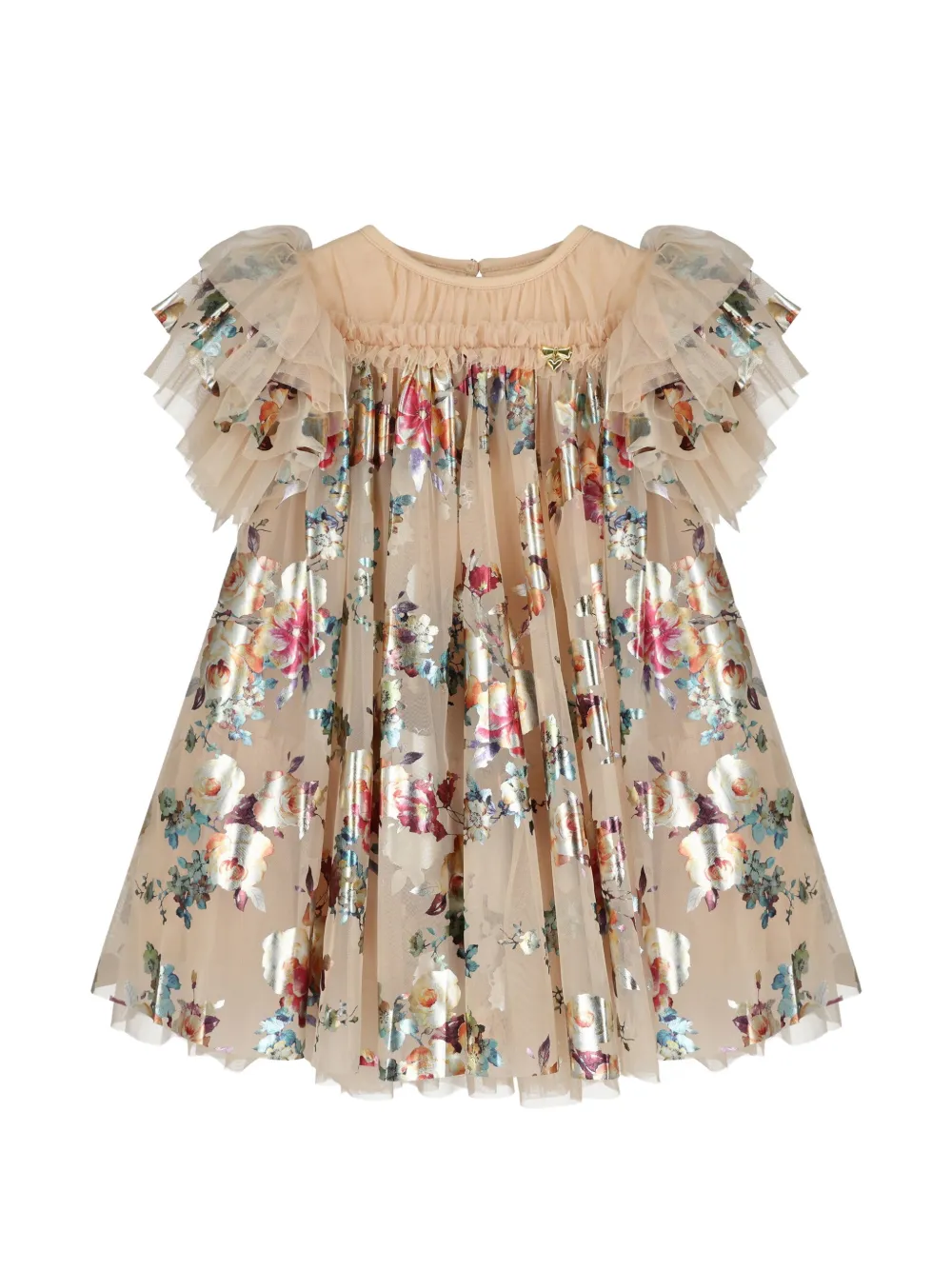 ANGEL'S FACE KIDS floral ruffled dress - Toni neutri