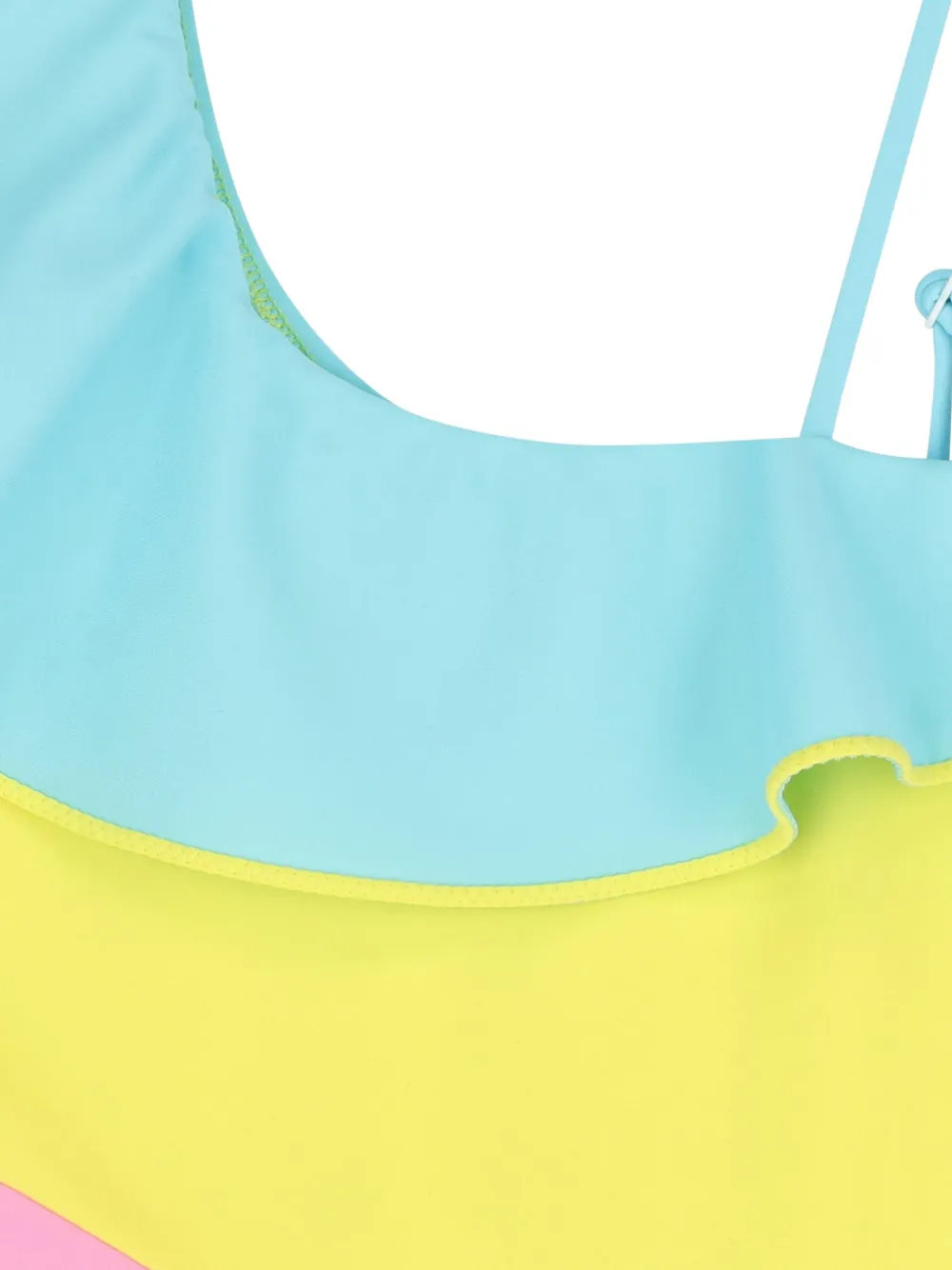 Nessi Byrd Kids Asymmetrisch badpak met ruches Geel