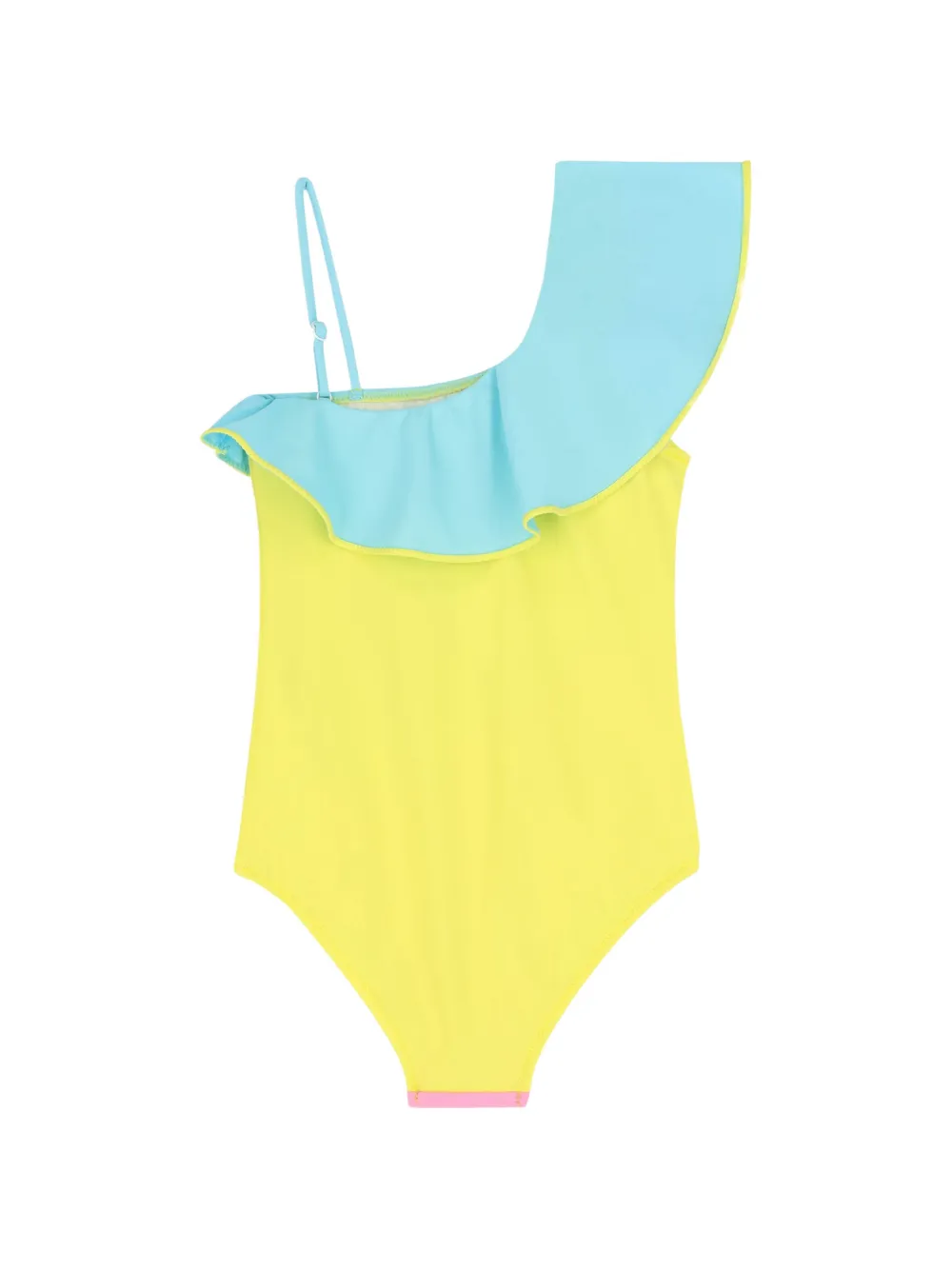 Nessi Byrd Kids Asymmetrisch badpak met ruches Geel