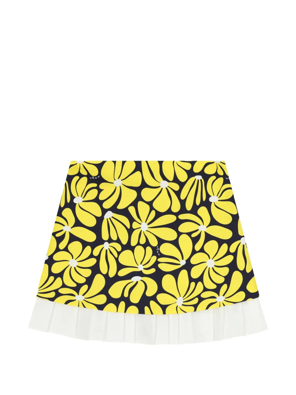 MSGM Kids floral-print pleated-underlay skirt - Giallo