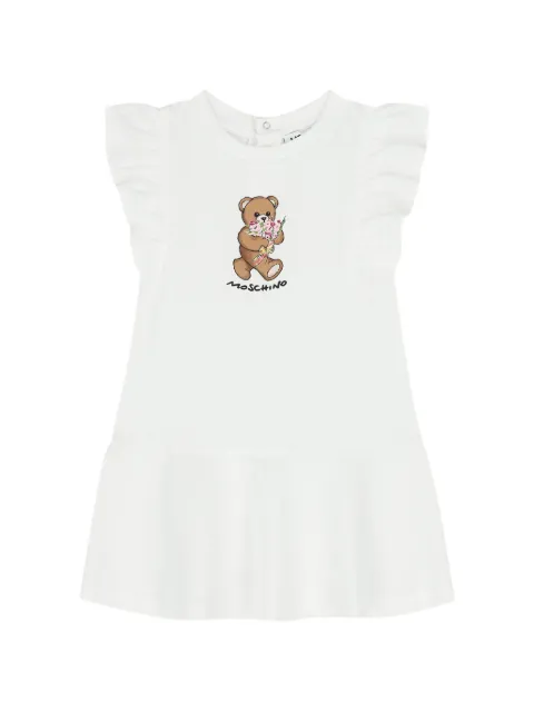 Moschino Kids vestido con volantes y motivo Teddy Bear