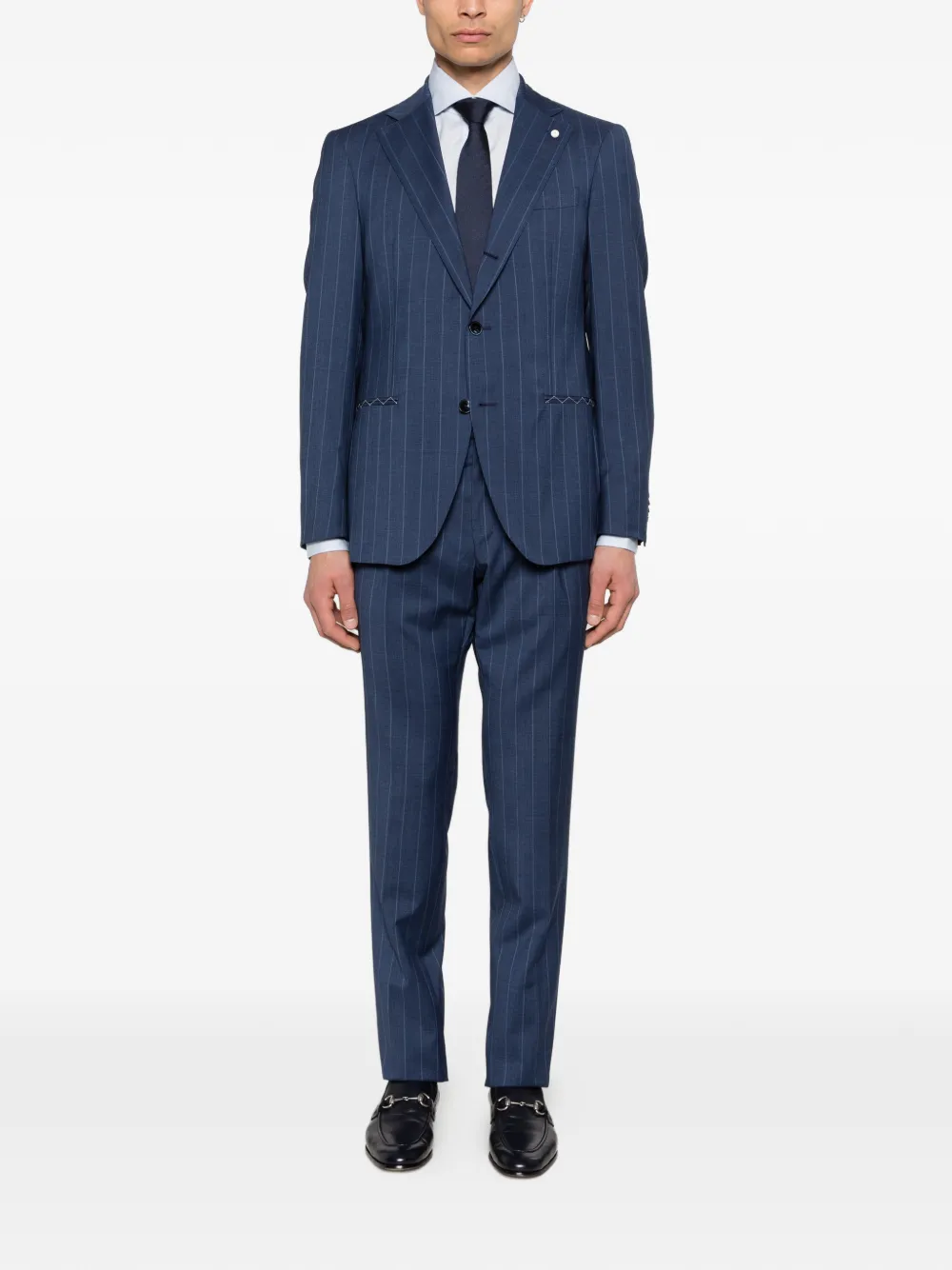  Luigi Bianchi Mantova Pinstripe-pattern Suit - Blue 