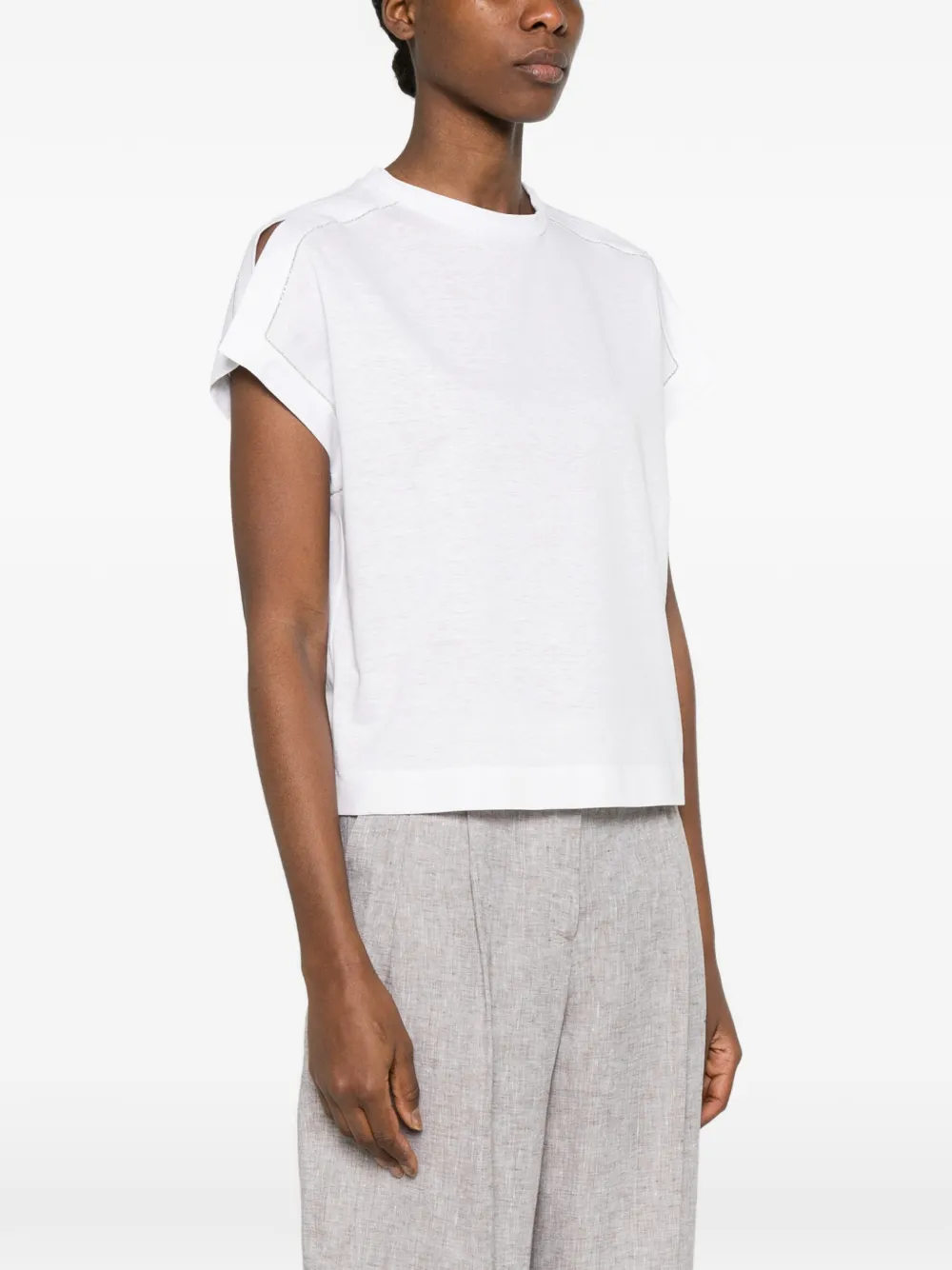 Peserico T-shirt met ronde hals Wit