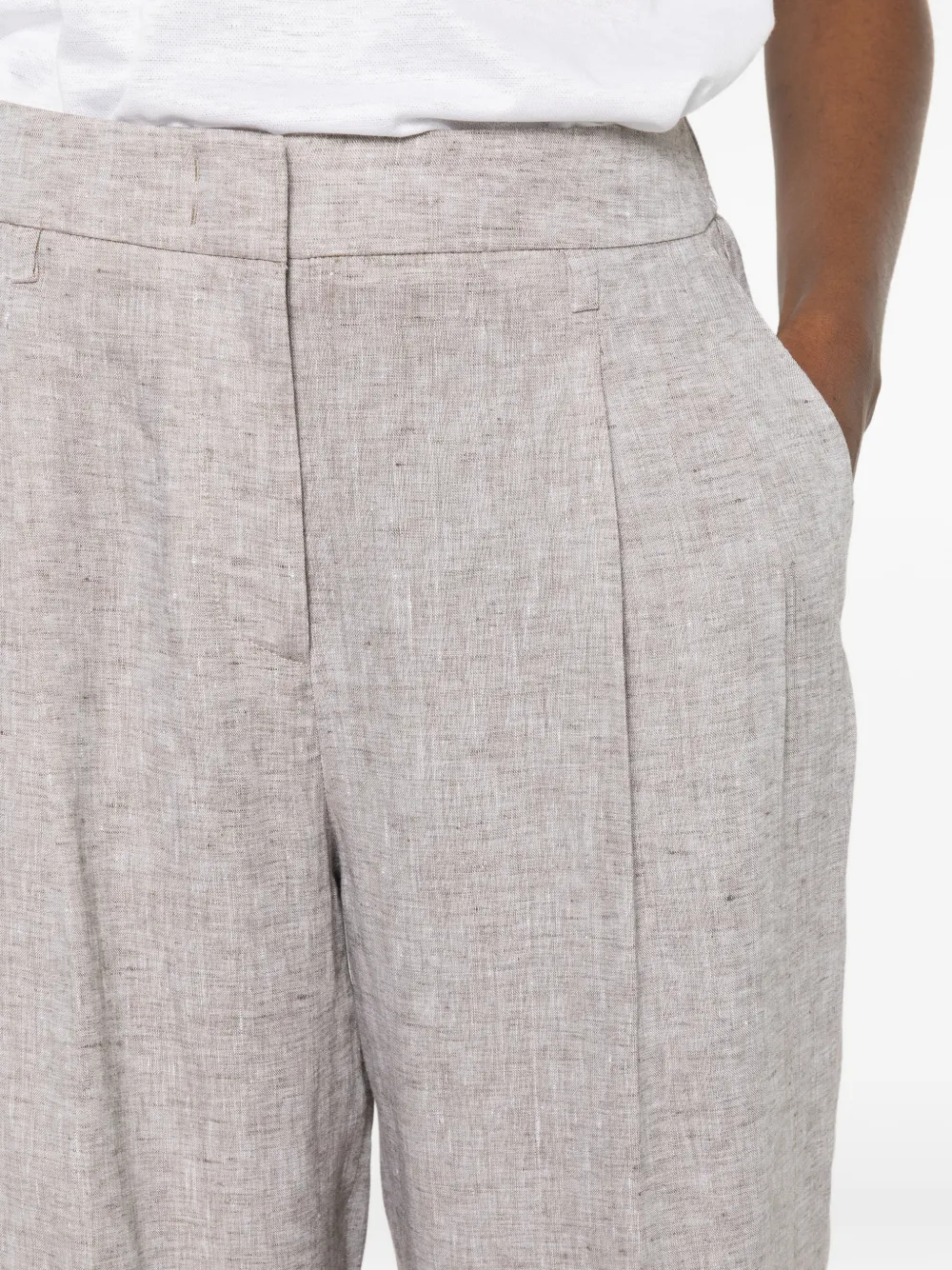Peserico Broek met plooien Beige