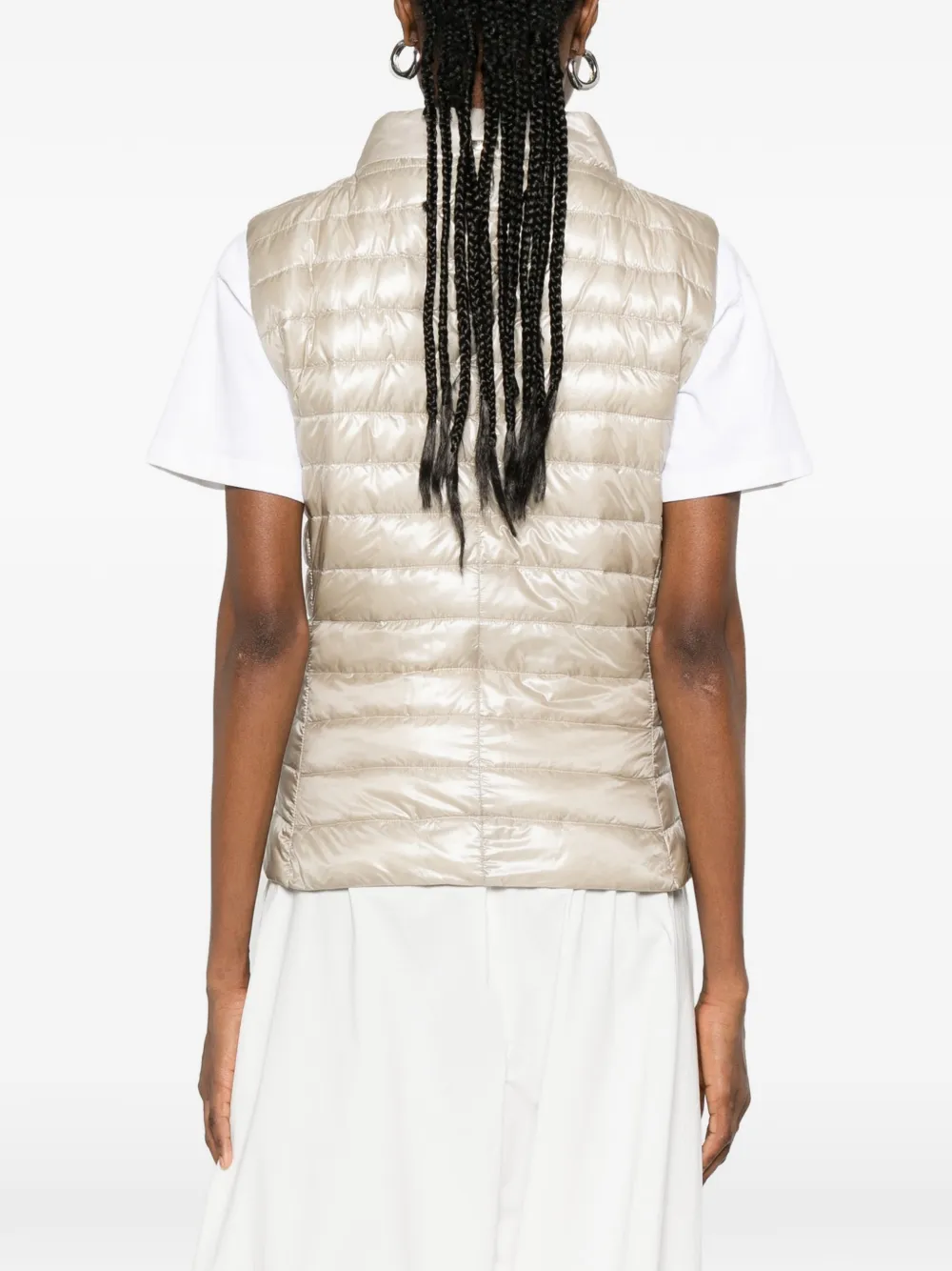 Herno Vera gewatteerde bodywarmer zonder kraag Beige