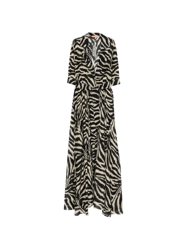 animal print maxi shirt dress YAS tie waist maxi shirt Dress in leopard print-Multi