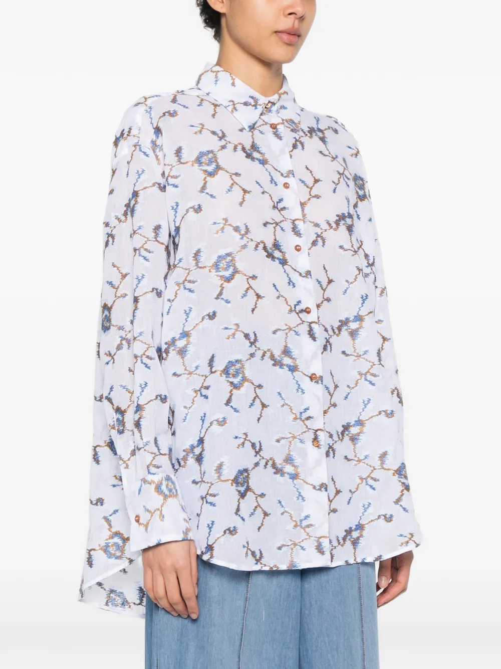 Ermanno Scervino Shirt met borduurwerk en lange mouwen Wit