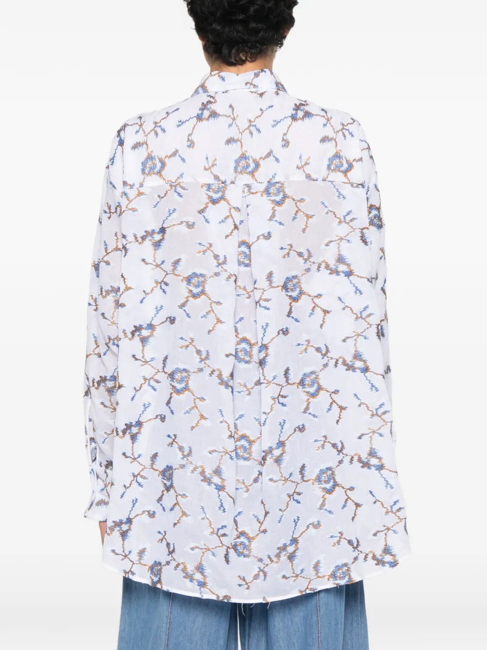 Ermanno Scervino Shirt met borduurwerk en lange mouwen Wit