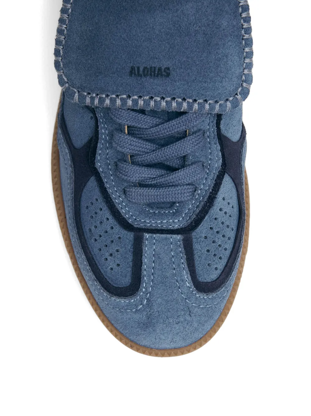 ALOHAS Suède sneakers met lange tong Blauw