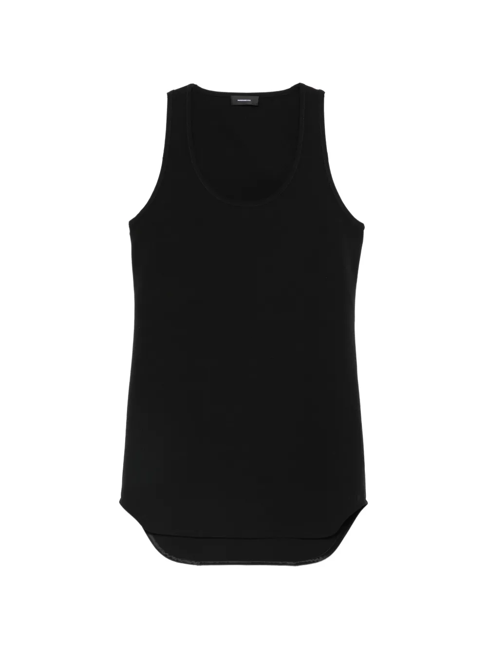 Wardrobe.nyc Matte Mini Ribbed Curved-hem Tank Top In Black
