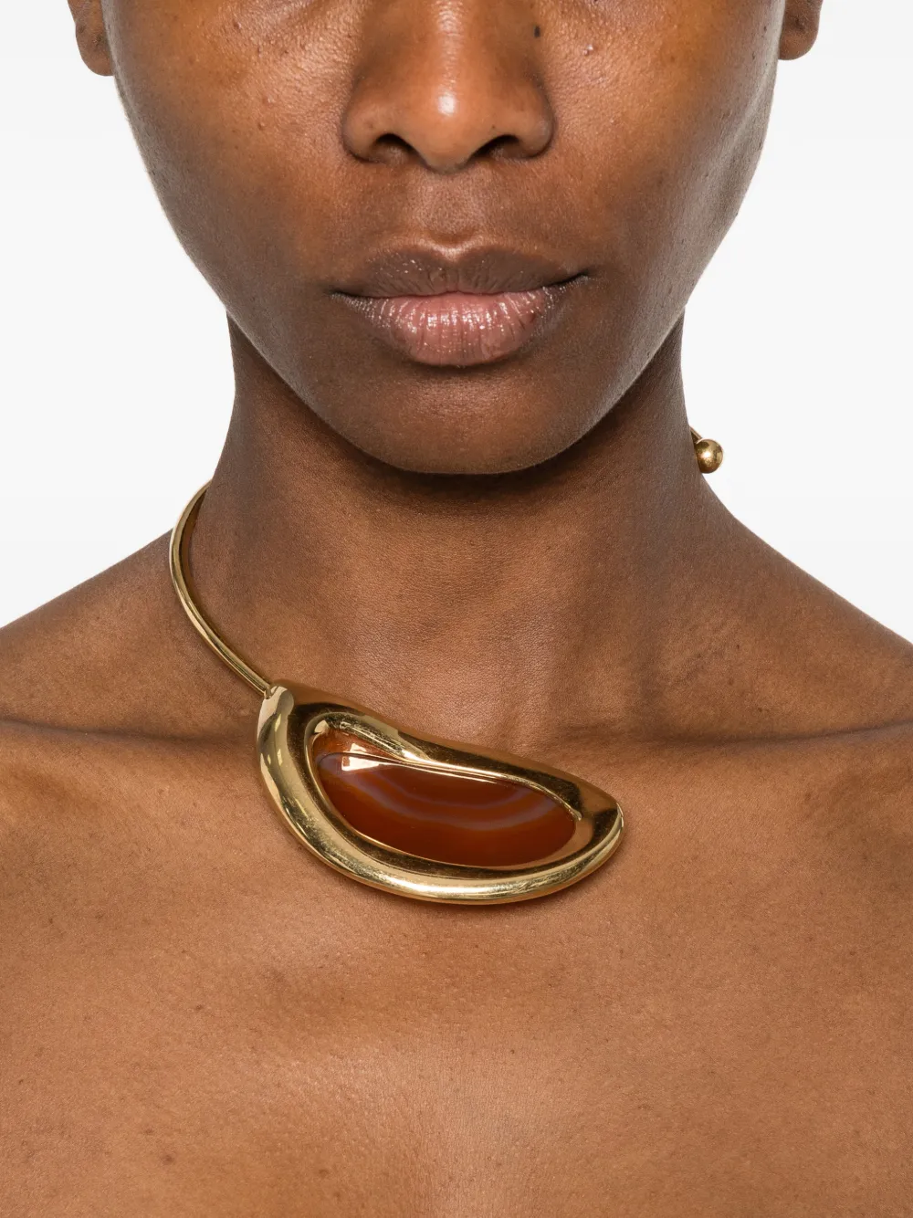  Panconesi Open Agate Necklace - Gold 