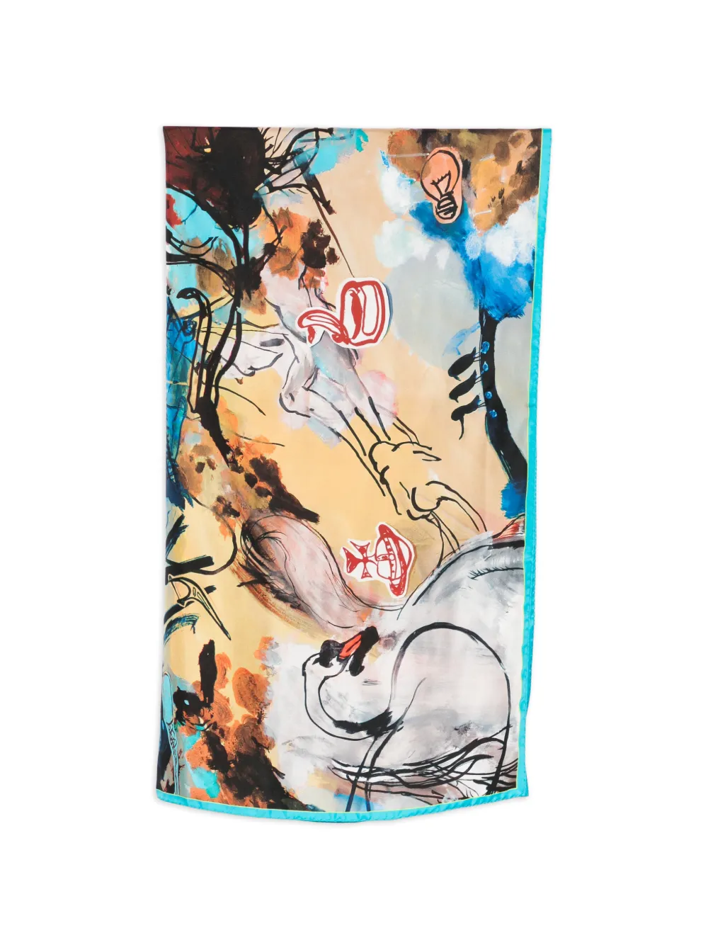 Vivienne Westwood printed scarf - Blu