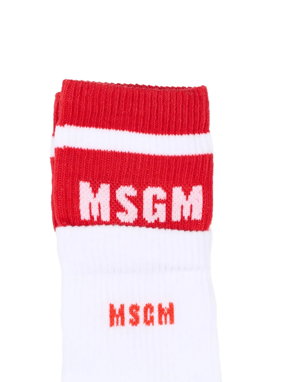  Msgm Kids Logo Socks - White 