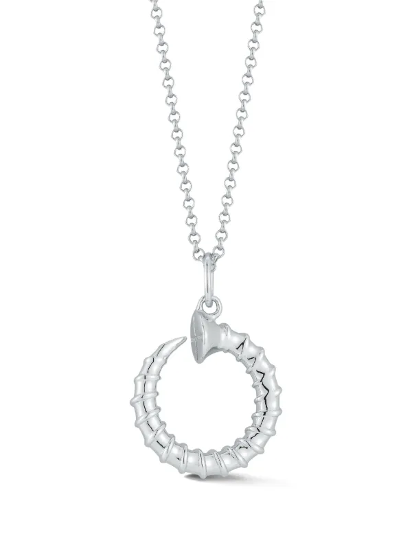 Mateo Screw Circ Necklace in Silver