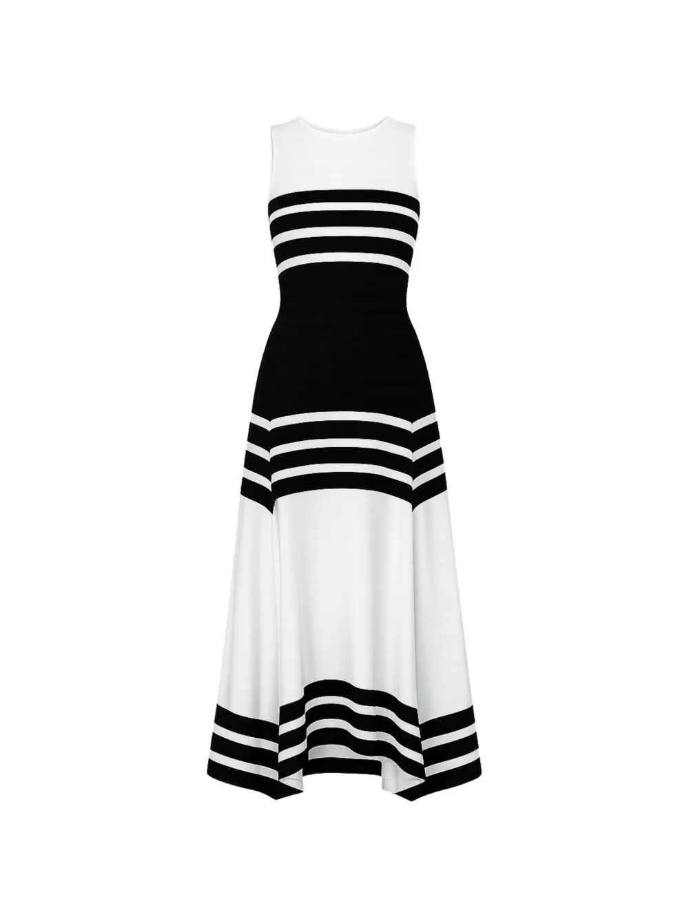 Temperley London striped-knit midi dress - Weiß