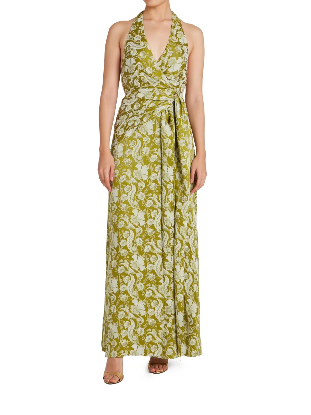 Temperley London Celine halterjurk Groen