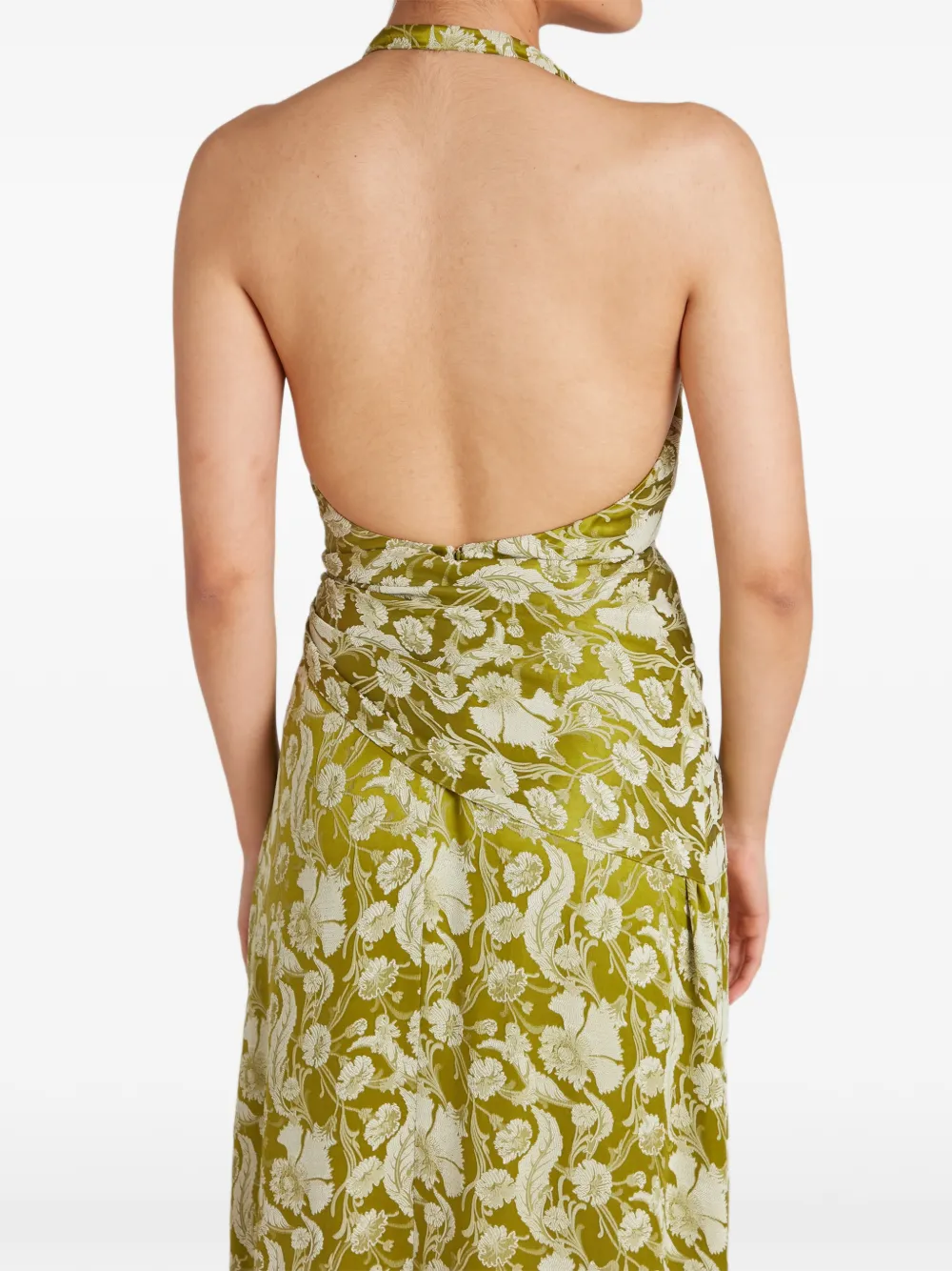 Temperley London Celine halterjurk Groen