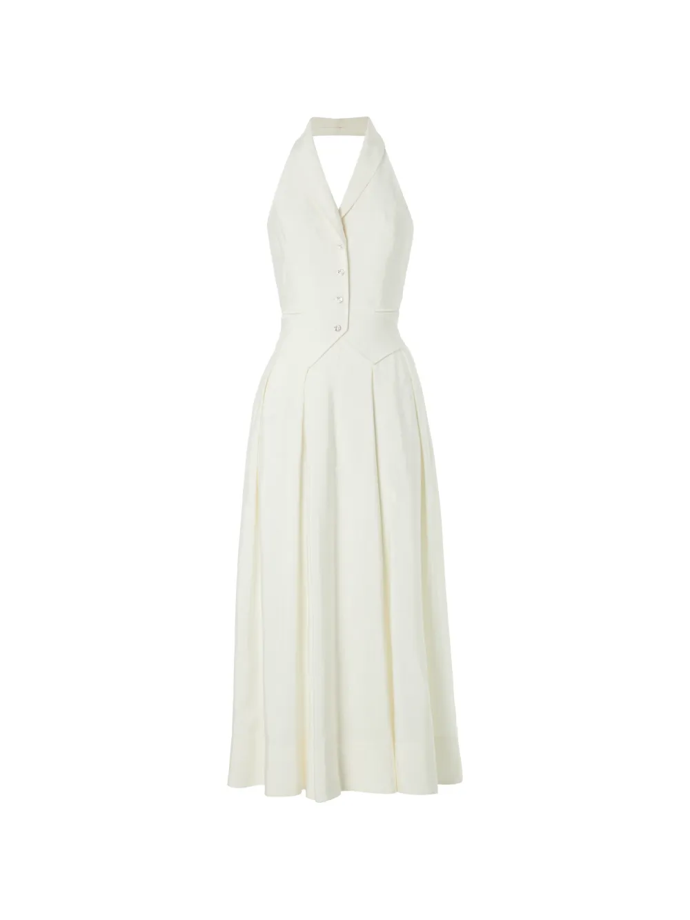 Temperley London Elodie halter button dress - Toni neutri