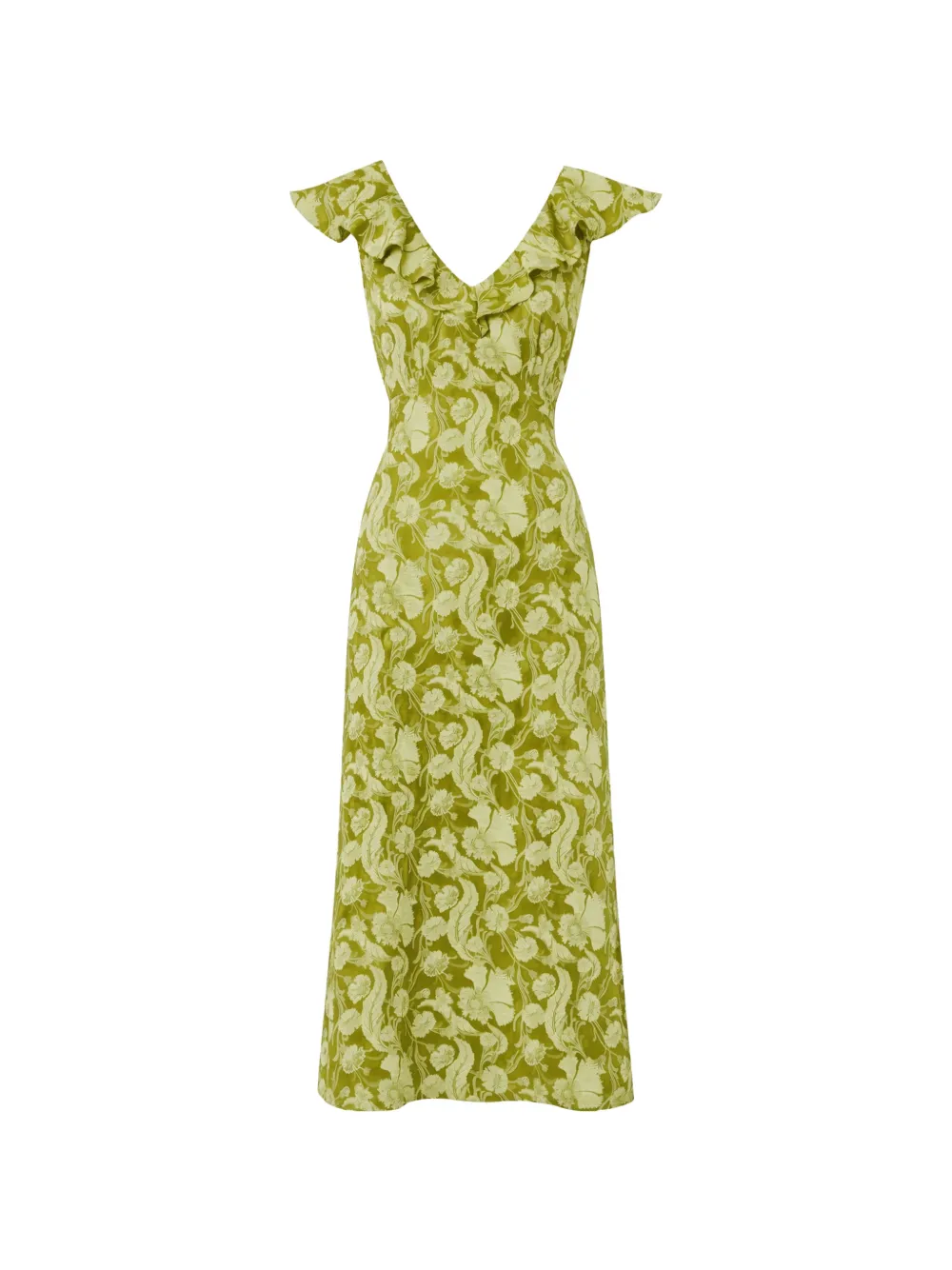 Temperley London Celine ruffled floral-print dress - Verde