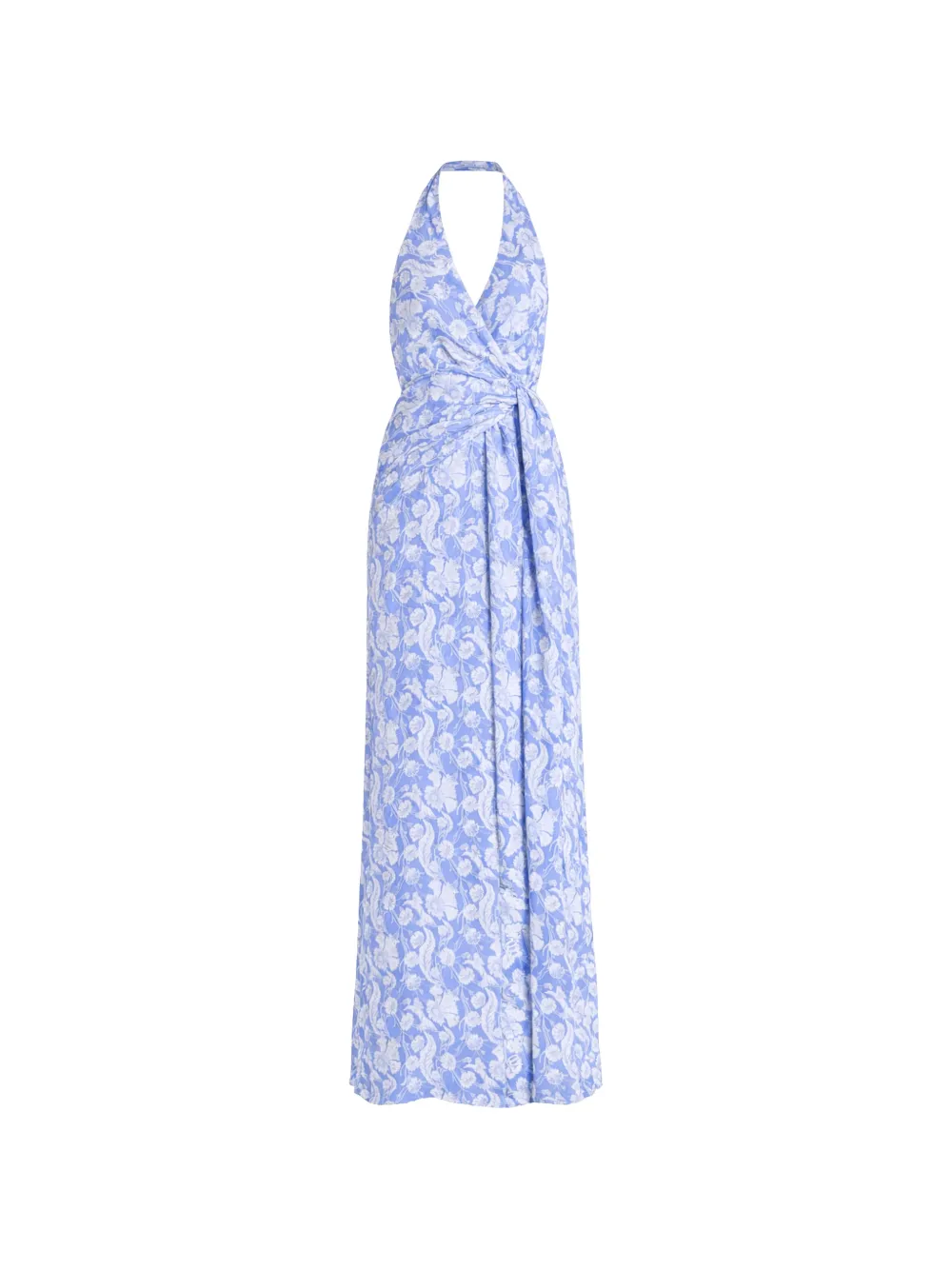 Temperley London Abito a fiori con scollo all'americana - Blu