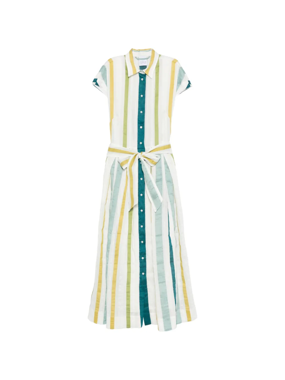 Sara Roka Edrina striped maxi dress - Bianco
